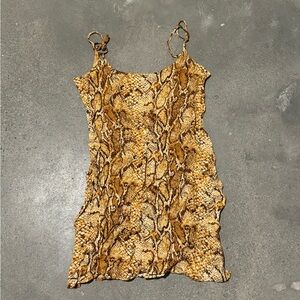 Yellow Snake Print Reformation Dress